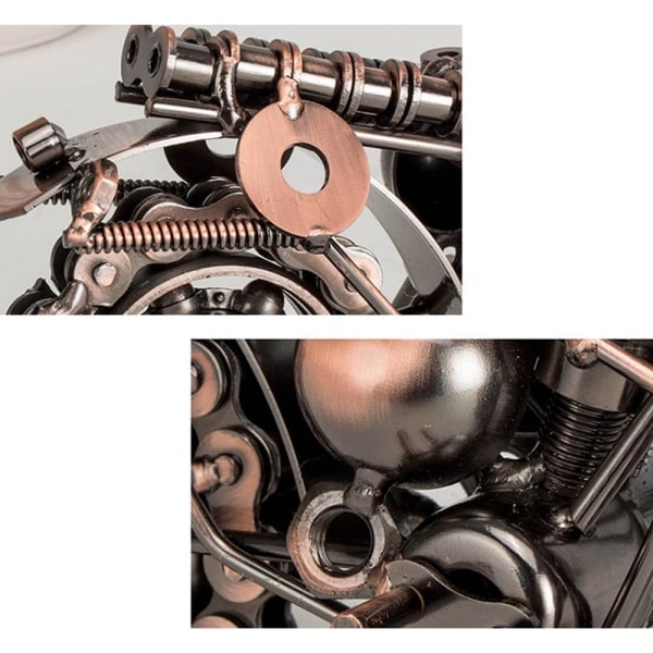 Metalskulptur Retro håndlavede jernmotorcykelpynt (21*8*14 cm)