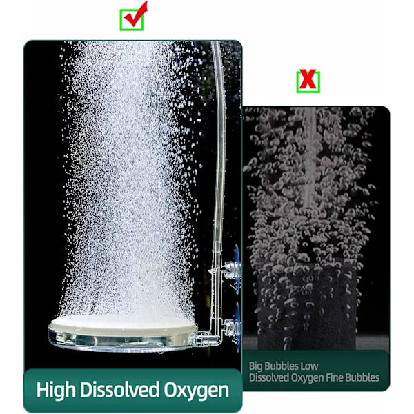 Akvarie Luftsten Nano Boble Sten Kit med Kontrolventil Stille Super Høj CO2 Opløst Oxygen Diffuser(100mm)