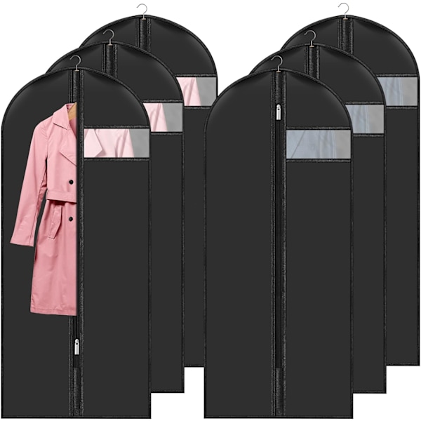 Klädskydd 60 x 140 CM 6-pack, Skyddande överdrag för vattentätt dammtätt kläder, Hängande klädskydd