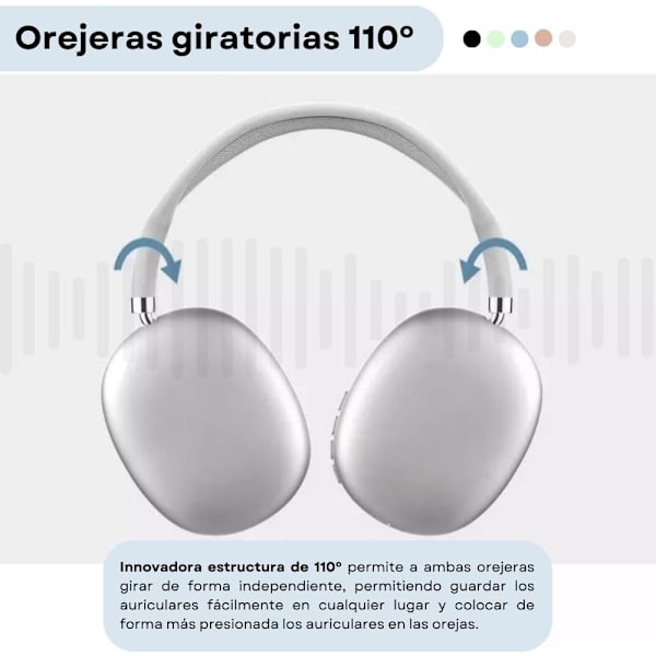 Trådløse Bluetooth-hodetelefoner, justerbart hodebånd, HiFi-stereolyd, innebygd mikrofon, Bluetooth 5.0, lang spilletid (svart)