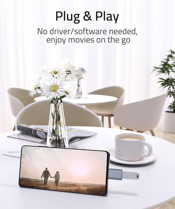 USB C til USB-adapter (2-pak), USB-C han til USB 3.0 hun-adapter kompatibel med MacBook Pro efter 2016, MacBook Air og mere, blå blue