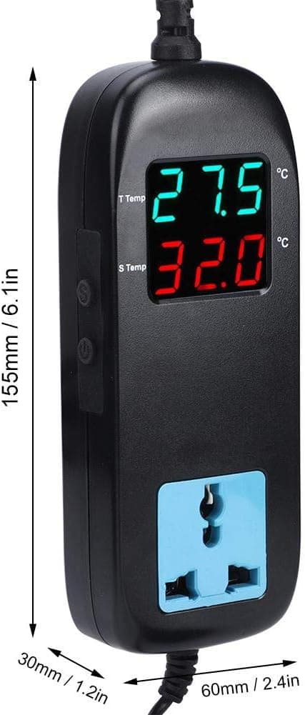 Elektronisk termostat LED digitalt display temperaturregulator med plugg