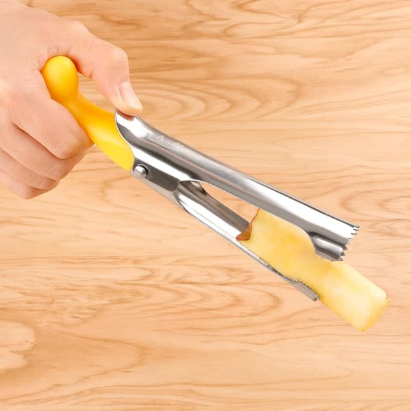Eplekjernefjerner, Eplekjernefjerner med ABS-håndtak og taggete rustfritt stål-blad, Gul