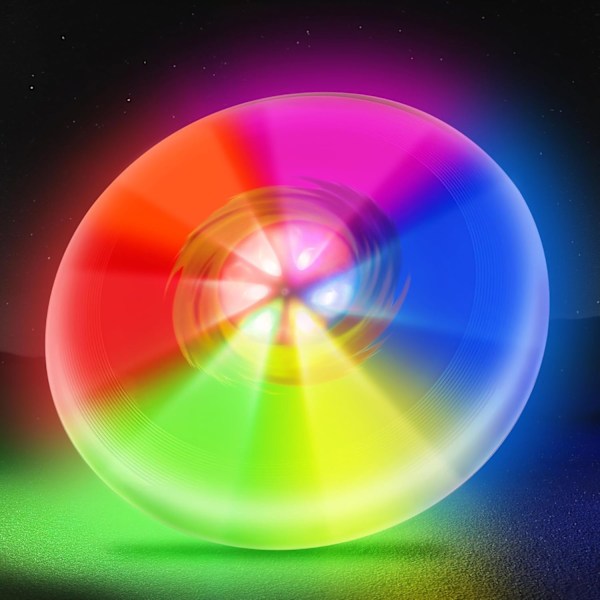 Färgglad Flygande Disk med Ljus - 6 RGB LED-lampor, 12h Batteri, 175g Ultimate Disk, Mjuka Flygande Diskar, Födelsedagspresent för Vuxna/Män/Pojkar/Tonåringar