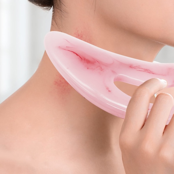 Gua Sha -hierontaväline, hartsista valmistettu suuri imusolmukkeiden tyhjennyshieronta Gua Sha -kaavinväline vartalonmuotoiluun ja selluliittia ehkäisevään hoitoon, jossa on kahva