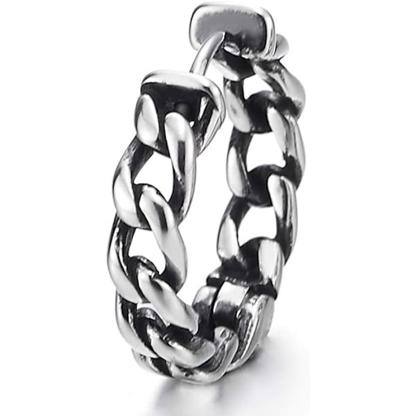 Par Tribal Vintage Curb Chain Wreath Hoop Örhängen för Män Kvinnor, Rostfritt Stål Huggie Örhänge Manschett Örhängen