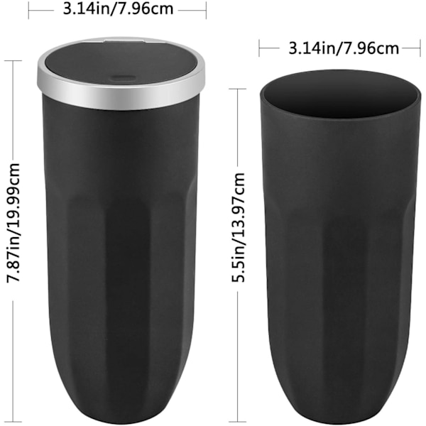 2-pakning bil søppelbøtte - Tumbler holder, bil søppelbøtte, koppholder, søppelbøtte med lekkasjesikkert lokk for kontor, hjem, kjøkken, soverom