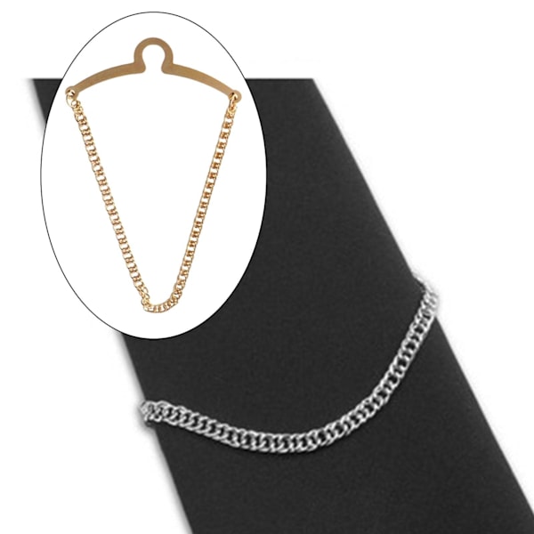 Slips Man Chain Herringbone Klassisk Mode Brosch Slipsklämma, för Affärer, Bröllop, Skjorta Smycken Guldplätering Present