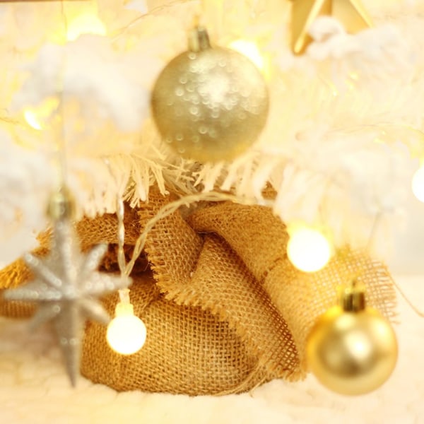 20 tommer bordplade mini juletræ med LED lys Miniature juletræ med hængende ornamenter Kunstige DIY julepynt