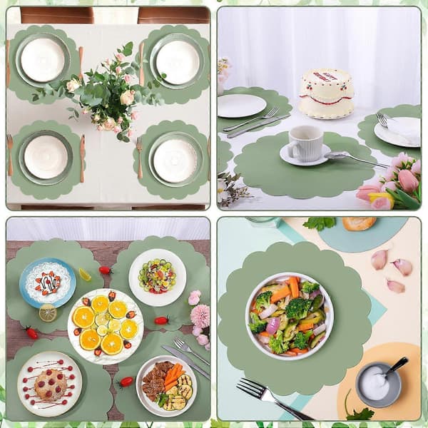 1 kpl Salvia Paperiset Tabletit, Kampasimpukkareunaiset Pyöreät Pöytätabletit