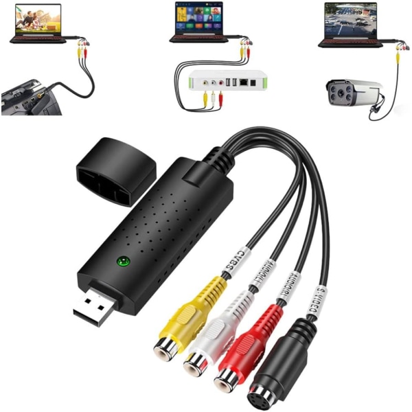 USB VHS Video Capture Converter to Digital DVD Recorder DVD Transfer Video Capture for Windows, USB Video Card