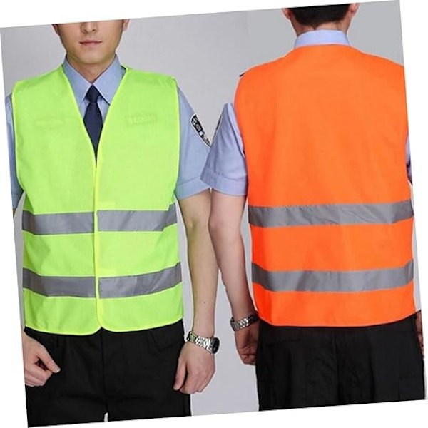 22×27 tum Hög Synlighet Säkerhetsväst Bulk Reflekterande Mesh Säkerhetsväst för Män Kvinnor Arbeta Cykling Löpare Neon, Orange