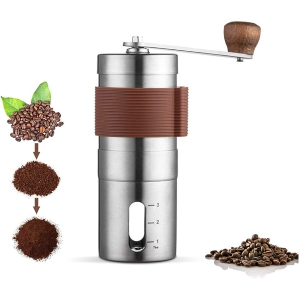 Stainless Steel Manual Coffee Grinder, Portable Manual Coffee Grinder