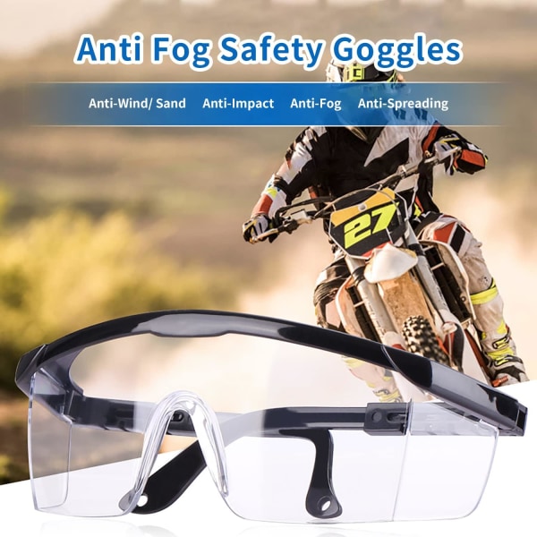 Säkerhetsglasögon Skyddsglasögon Anti-Scratch Googles för Män Kvinnor Klar för DIY, Lab, Svetsning, Slipning, Cykling, Laboratorium