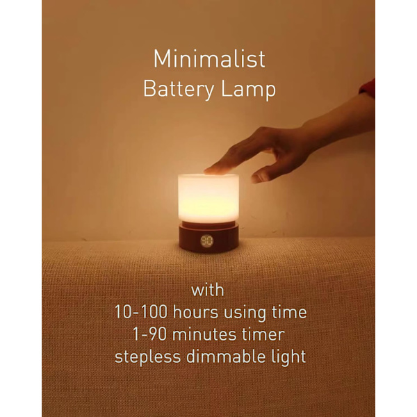 Timer nattlys, liten LED-soveromslampe, nattbordslampe, nattlys for barn, batteridrevet