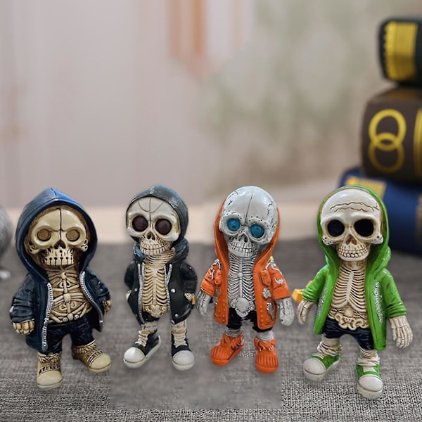 Halloween Hodeskalle Ornament Cool Hodeskalle Statue Levende Udseende Intricate Detaljer Resin Sød Statue Skelet Halloween Ornamenter A