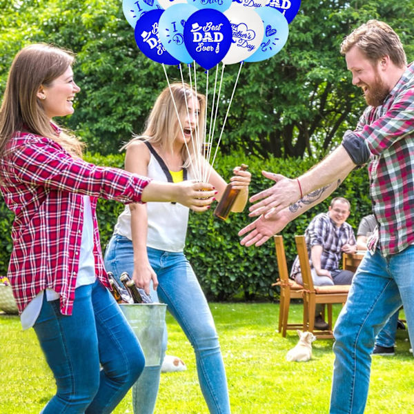 Glædelig Fars Dag Balloner 12 tommer Fars Dag Blå Balloner Fest Dekorationer Jeg Elsker Far, Bedste Far Nogensinde Balloner Fest Dekorationer-18 stk