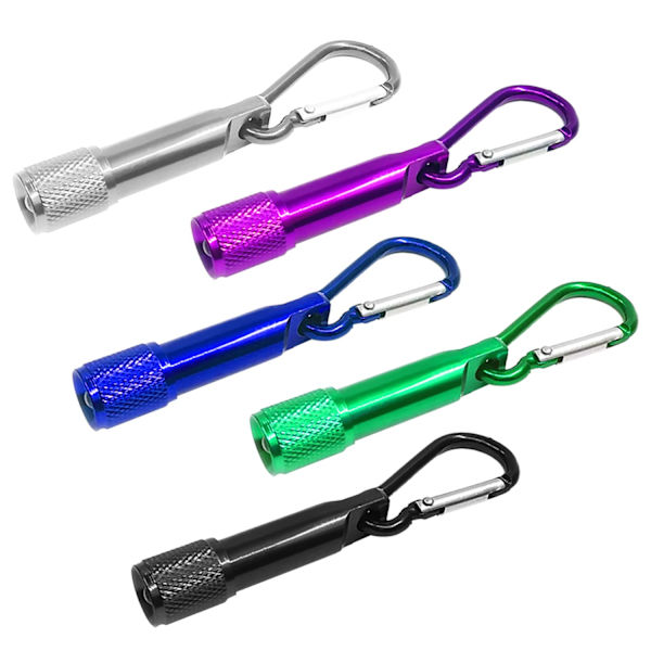 5 st färgglada minilampor, ficklampor med nyckelring, ficklampor i aluminiumlegering, lämpliga för utomhuscamping, bergsklättring