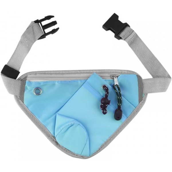 Fanny Pack, Pustende Midjeveske med Vannflaskeholder for Gåing Løping Fotturer Fitness Camping, Lyseblå Blue