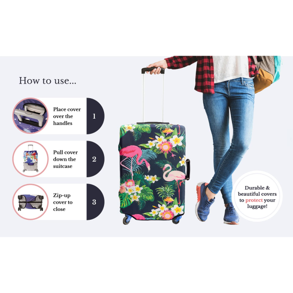 Bagagebetræk til kufferter – Kuffertbetræk – Premium elastisk materiale