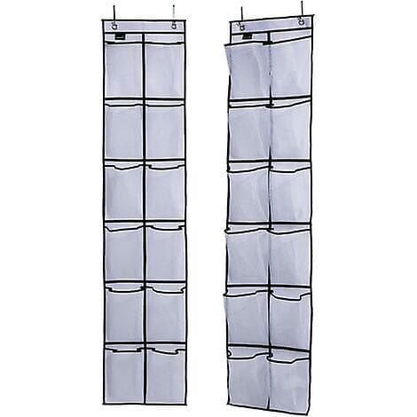 Smal Hängande Skohylla för Dörr, Vit, 2-pack