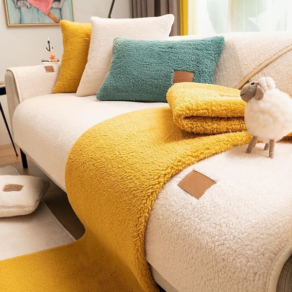 Sofaovertræk i fløjl, blødt sofabetræk L-form, skridsikkert sofatæppe, blødt sofaovertræk, hjørnesofaovertræk, sofabeskytter til hunde 70*180cm