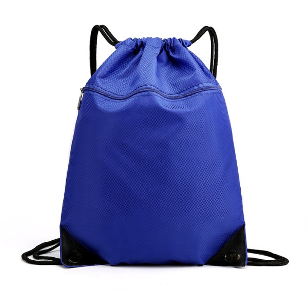 Gymväska med dragsko, stor sportryggsäck String Swim dragsko PE-väskor för kvinnor män, Resestrandskolväska med vattentät Blue