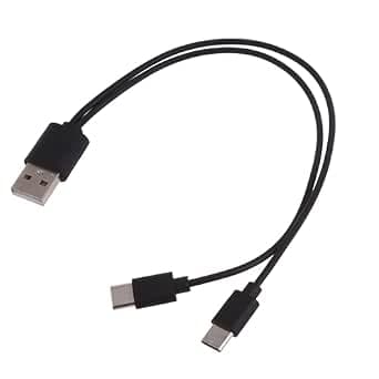 USB C Splitter 2 i 1 Multi Opladerkabel, 2 Port Type C Han Hurtig Opladerkabel til Telefon og Tablet