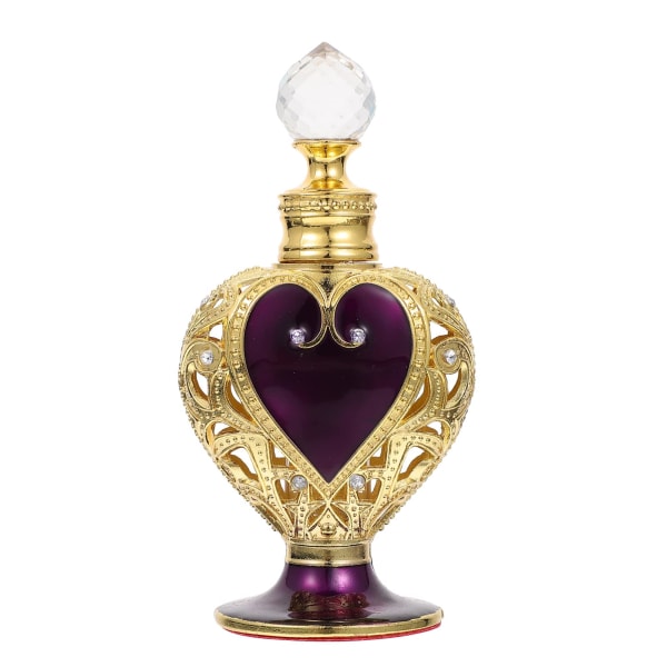 Tomma parfymflaskor Vintage glas parfymflaska Fancy dekorativ kristall parfymflaska eterisk olja flaska, lila 12ml, 12,5x6cm
