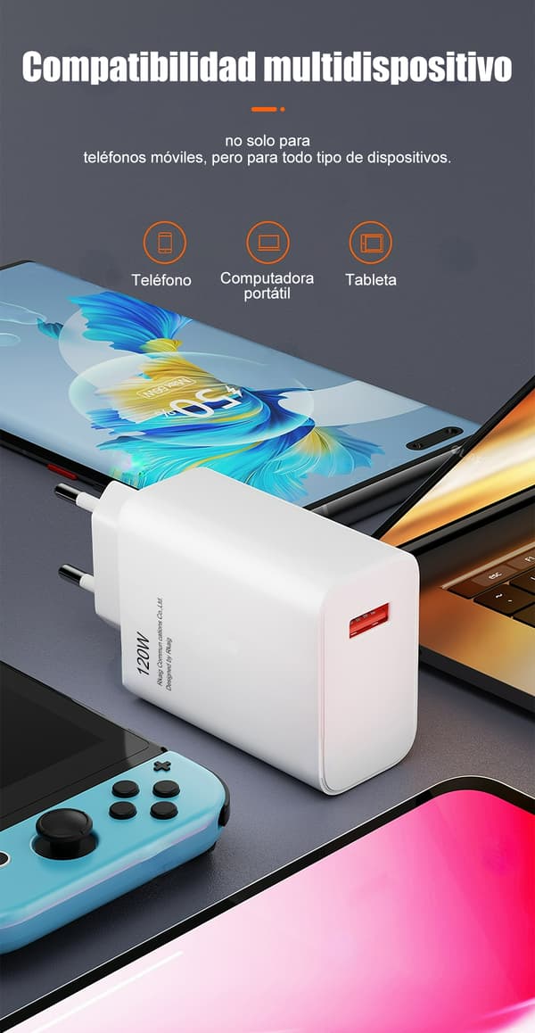 120W Hurtiglading USB-lader for Xiaomi 14, 13, 12 Pro, 10A Mobiltelefonlader Adapter, Redmi Note 13