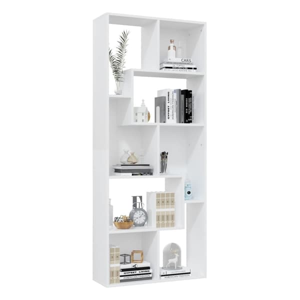 vidaXL Bokhylle hvit 67x24x161 cm konstruert tre white Vit