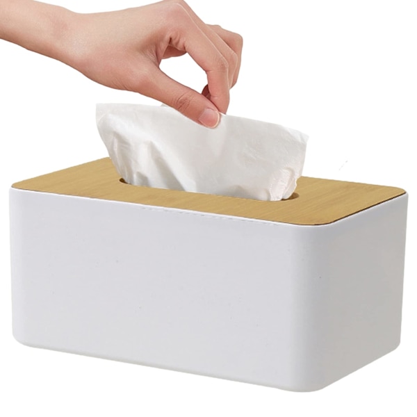 Servetthållare med fjärrkontrollpenna, förvaringslåda för servetter, näsdukshållare med trälock, servettbehållare med fjärrkontrollpenna, skrivbordsförvaring rectangle