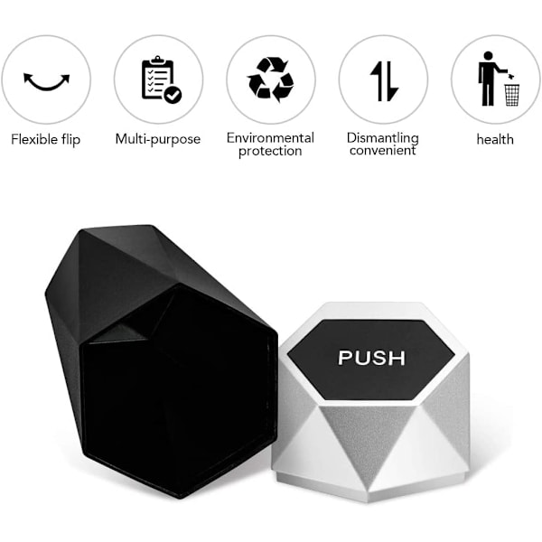 2-pack Mini Bil Papperskorgar med Lock, Läckagesäker, Plast, Mini Papperskorg, Roterande Lock Papperskorg, för Bil, Hem, Kontor, Kök, Sovrum