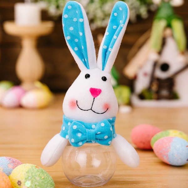 Påskehare slikflaske | Påskedekoration Bunny Box Candy Bottle - Påske Clear Candy Jar for Easter Party Favors Home Decor