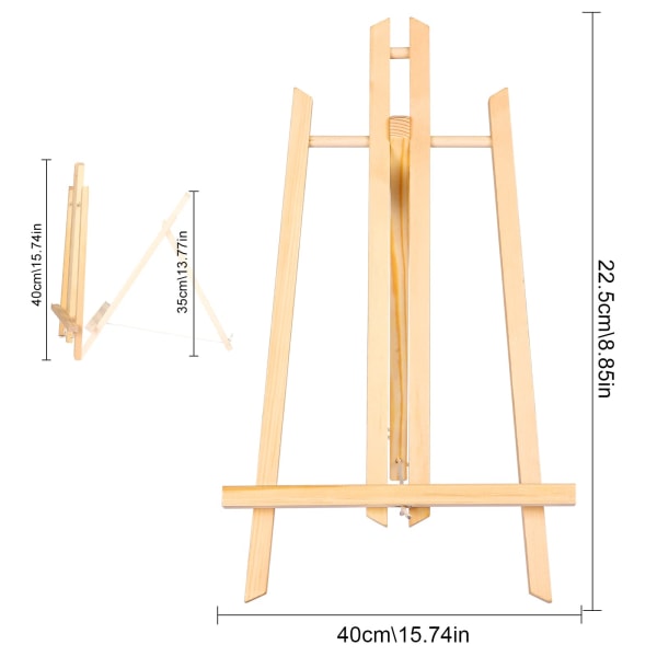 Easels, 2 pieces wooden easel, 40cm picture stand made of solid wood, display/table easel, foldable and space-saving, decorative stand