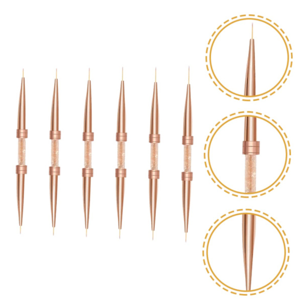 6 st Nail art ritpenna manikyrpensel manikyrpennor penna för nageldesign tunn nagelkonstpensel manikyrpenna nagelsalongstillbehör