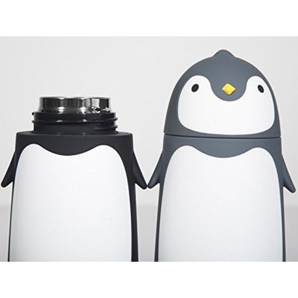 280ml Rustfritt Stål Søt Pingvin Kopp Flaske Flask Vakuumkolbe (Svart) Black