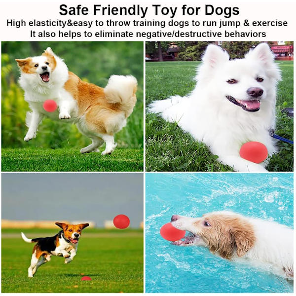 3 Pakke Uskadelige Hunde Bolde - 100% Naturligt Gummi Hunde Bold Ikke-Giftig Hårdt Legetøj til Små Mellemstore Store Hunde