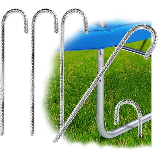 4X XL Solid Stål Jordankere - 30 cm - Ekstremt Stabile Jordankere for Telt, Paviljonger, Hoppeslott og Trampoliner