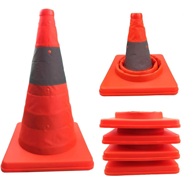 Hopfällbara infällbara trafikkoner 45 cm orange multifunktionell säkerhetskon 45cm