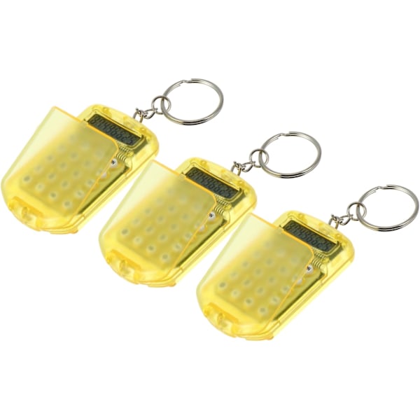 3 Pcs Keychain Calculator Handheld Key Ring Calculator Pendants Basic Office Calculator Thin Calculator,Yellow