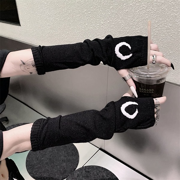 Naisten hansikkaat Goth Käsivarsi Hiha Viileä Musta Moon Cross Printed Hip Hop Käsivarsien lämmittimet Moon