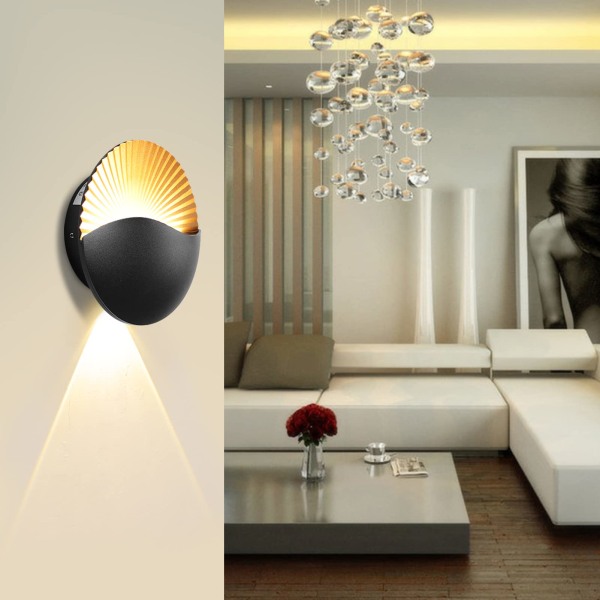6W Creative Modern Væglampe LED Væglys Op Ned Aluminium LED Vægbelysning Vandtæt Indendørs Udendørs til Soveværelse Stue Badeværelse Korridor