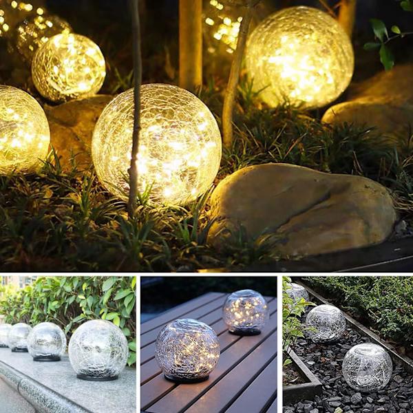 1 pakke LED julekuler med solcellelys 1pc