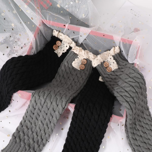 2 Pairs  Leg Warmers, Sports Yoga Leg Warmers Winter Boots Cuff Warmer legsleeve Gift for Woman,Girls（40~42）+2CM