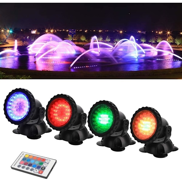 Vandtæt nedsænkelig LED-projektør RGB-spotlampe, justerbar IP68 vandtæt lampe til udendørs, have, pool, dam