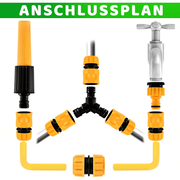 Vandingssæt, Slangeforbindelse til 13 mm (1/2 tomme) og 19 mm (3/4 tomme) forlængelse, Vandingsslange Adapter Kit