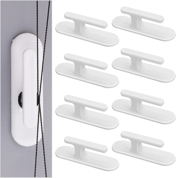 Vit 8-pack persiennsnören säkerhet persiennsnörskrokar persiennsnöre