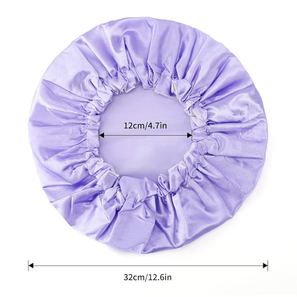 Vanntett dusjhette 2 stk, dobbeltlags dusjhetter 32CM, badehette elastisk gjenbrukbar badehetter for salong, spa, hotell, dusj