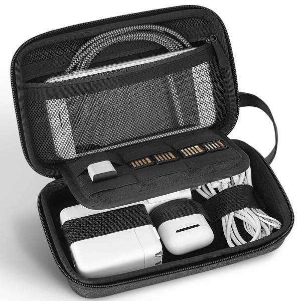Elektroniktilbehør Organizer, hårdt bæretaske med bærbar rejsegadgettaske til kabler, SD-kort, oplader, harddisk